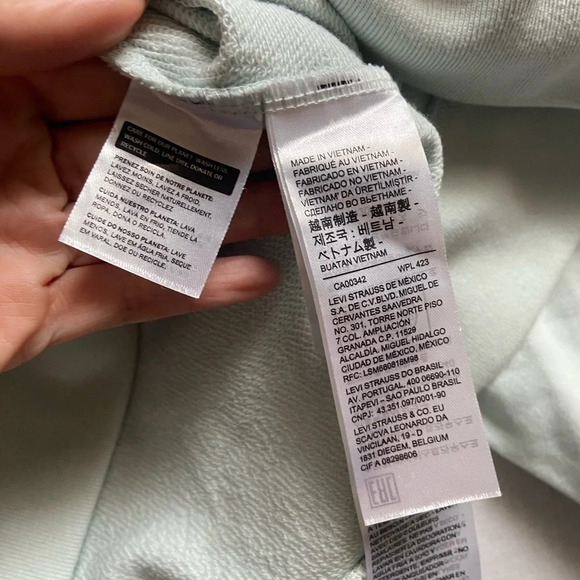 Levi's Graphic Logo pastel green Hoodie Sz L - Picture 6 of 8